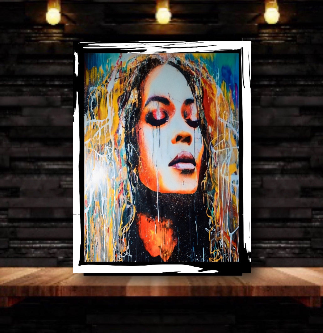 Beyonce graffiti canvas print wall hanging ready to display Size 50x60 cm