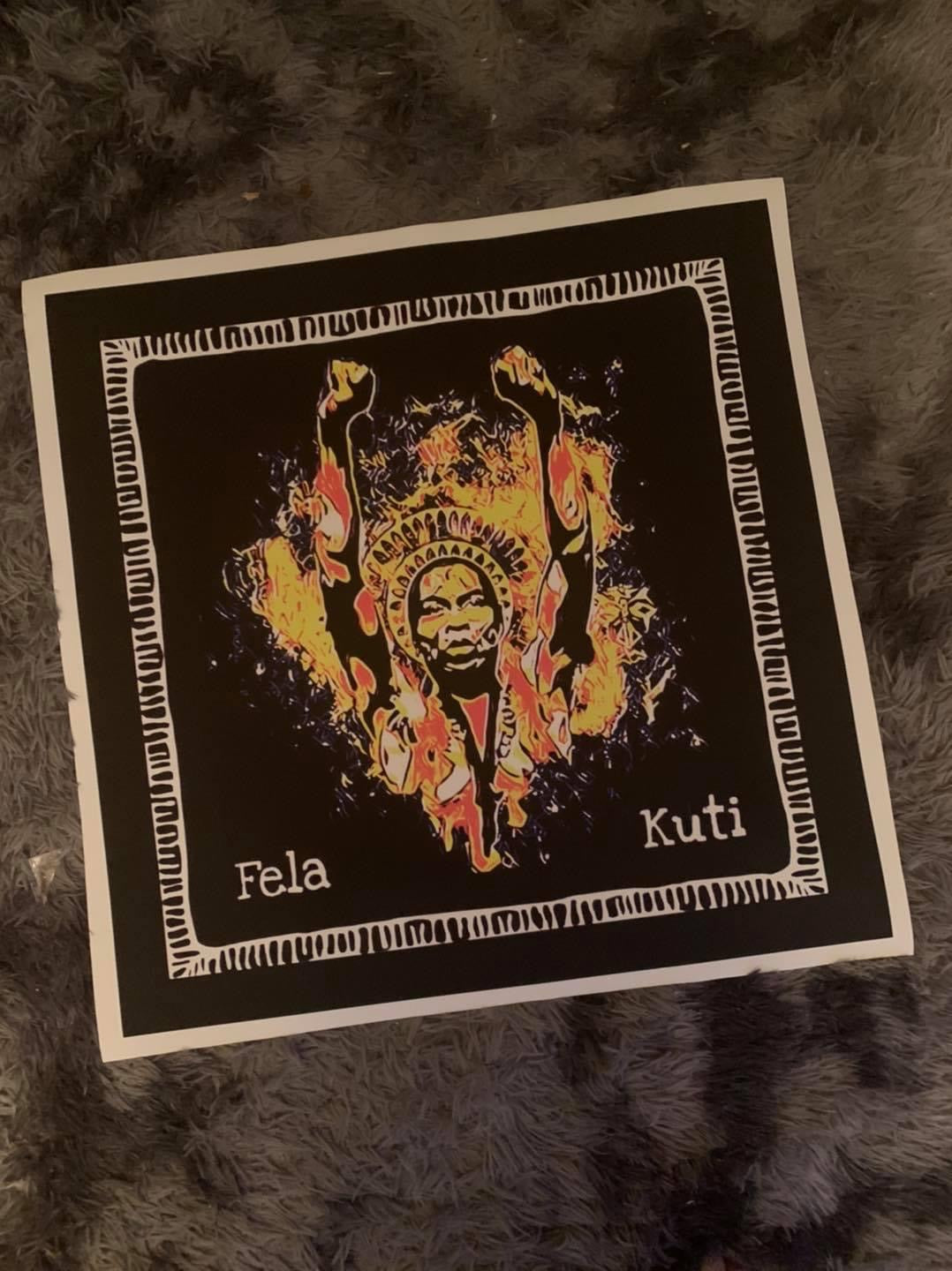 An Amazing Fela Kuti canvas print wall hanging limited edition ready to display: Size 60x60 cm