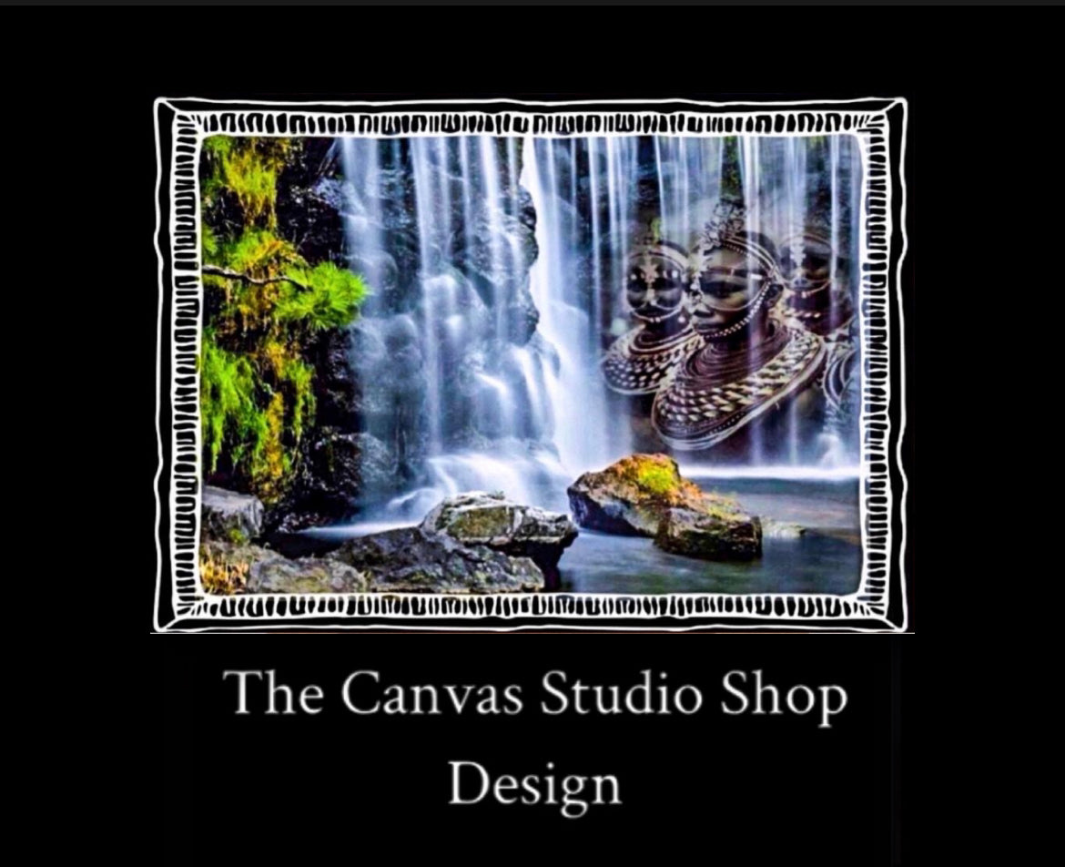 Rare Landscape spiritual waterfalls tribal canvas print ready to display (new) ~ By Remi Okuleye