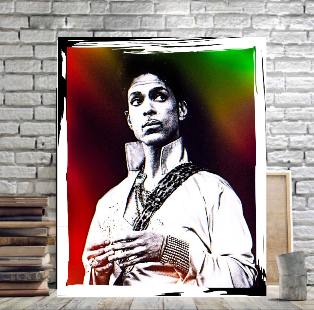 An amazing Prince Portrait Canvas Print 50x60 cm comes ready to display ~By Remi Okuleye