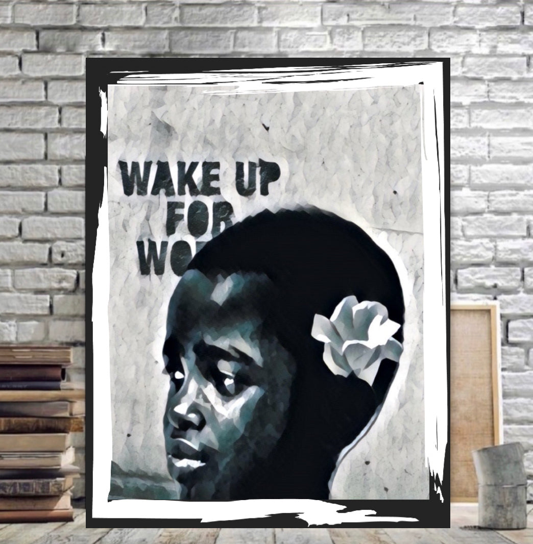 Limited Edition African child canvas print wall hanging ready to display; Size 50x60 cm