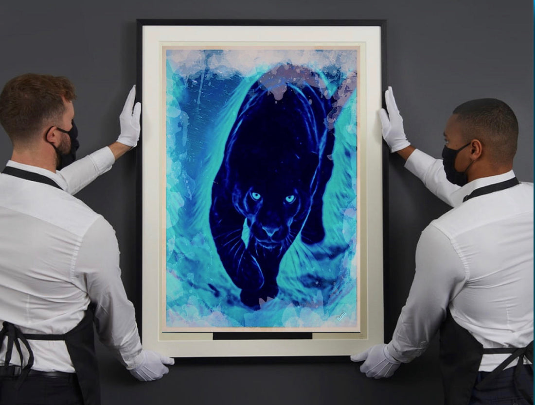 An Amazing A BLACK PANTHER canvas print wall hanging ready to display : Size 50x80 cm ~By Remi Okuleye