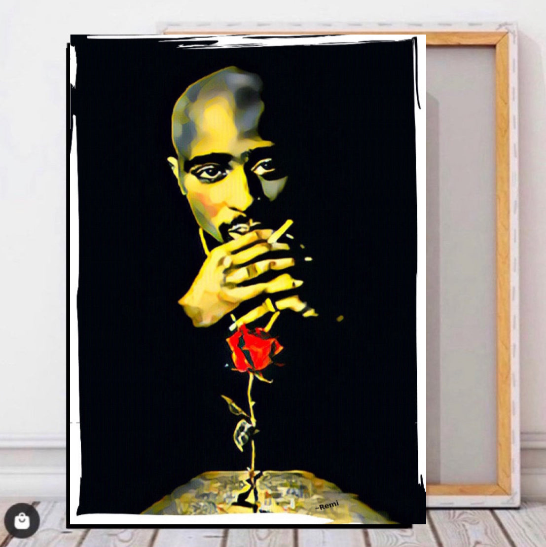 The Rose That Grow from concrete Tupac Shakur canvas print wall hanging ready to display  Size 50x80 cm~By Remi Okuleye