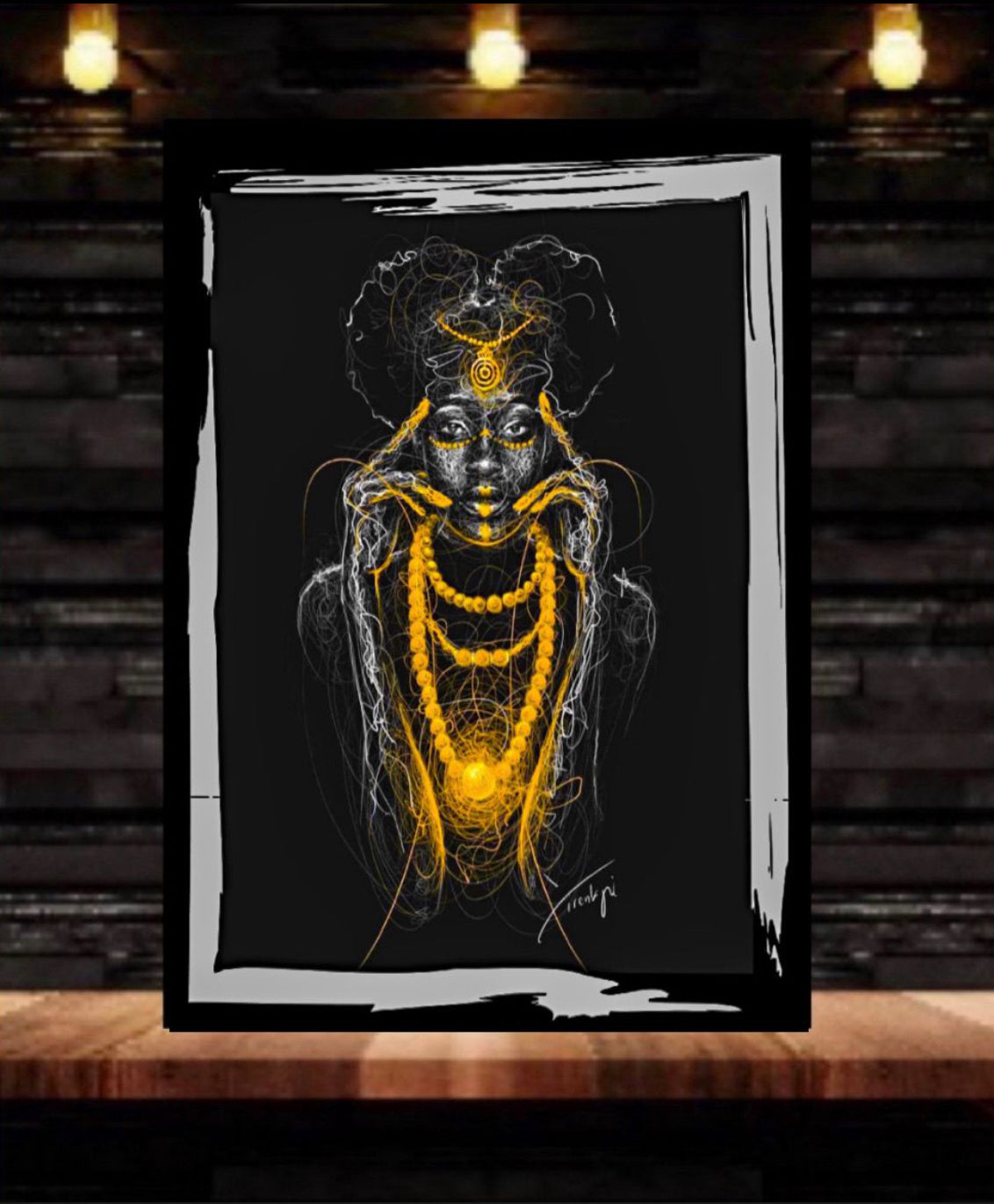 African Spiritual Canvas Print Wall Hanging comes ready to display Size 50x80 cm -Remi