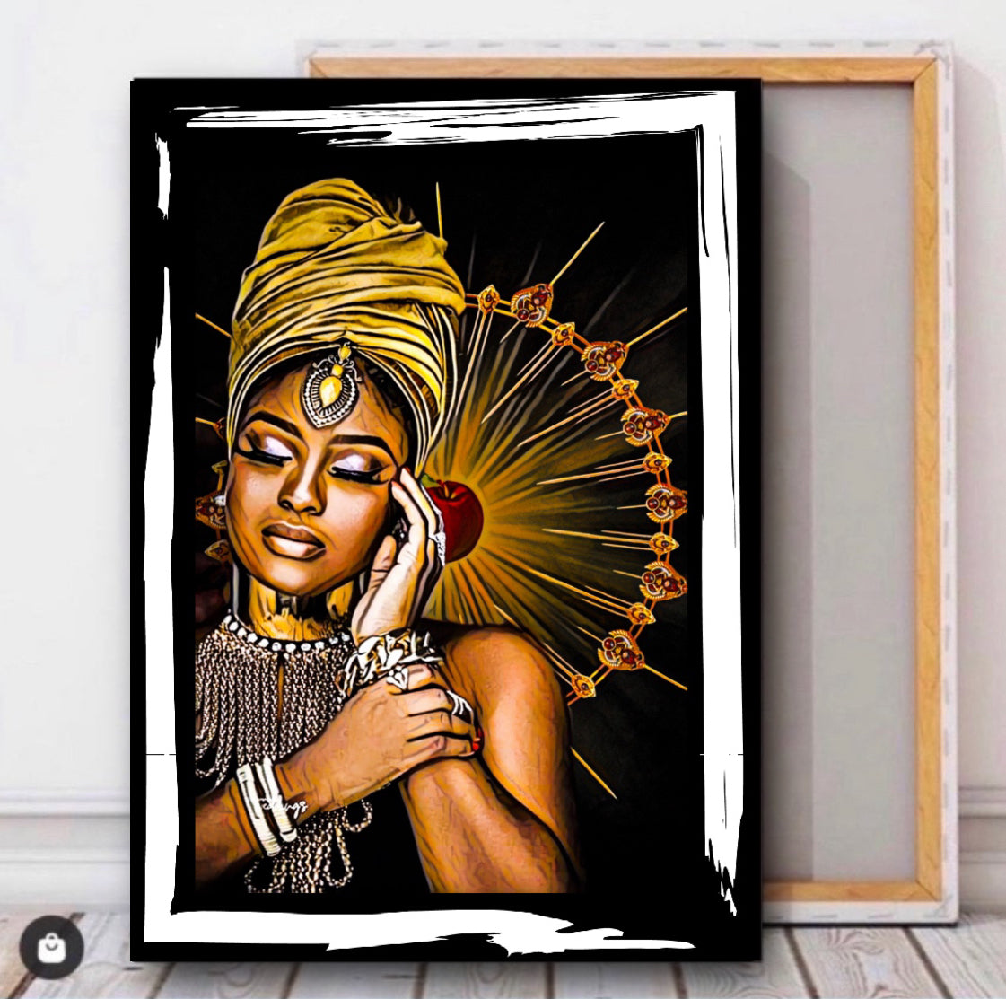 Morden Afro Art Canvas Print Wall Hanging ready to display Size 50x60 cm