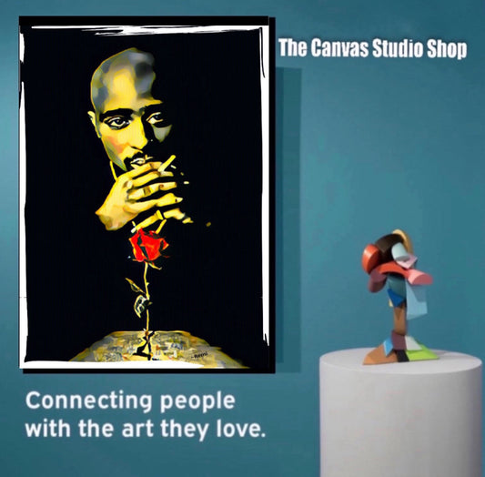 The Rose That Grow from concrete Tupac Shakur canvas print wall hanging ready to display  Size 50x80 cm~By Remi Okuleye