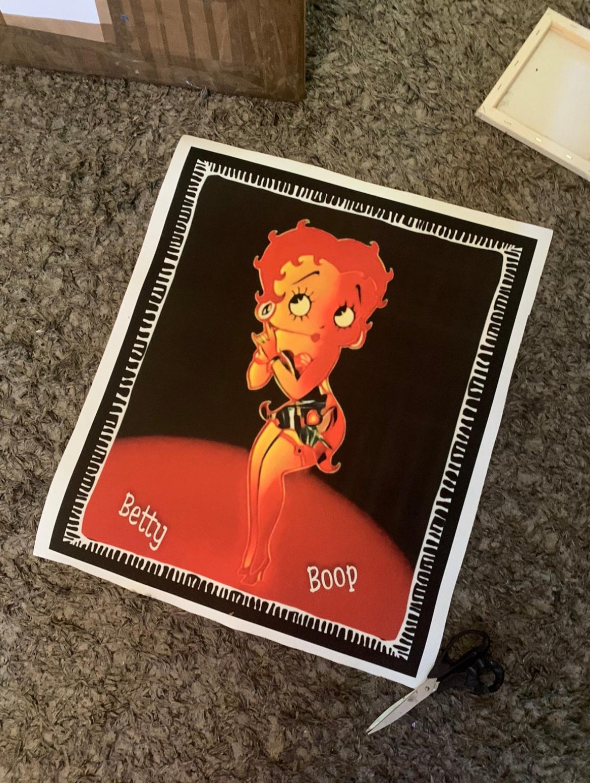 An amazing Betty Boop canvas wall hanging ready to display ~ By Remi Okuleye