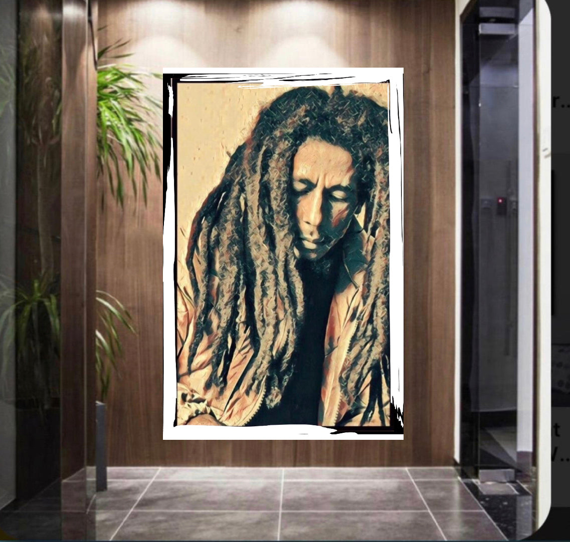 Bob Marley Canvas print wall hanging original design size 50x80 cm