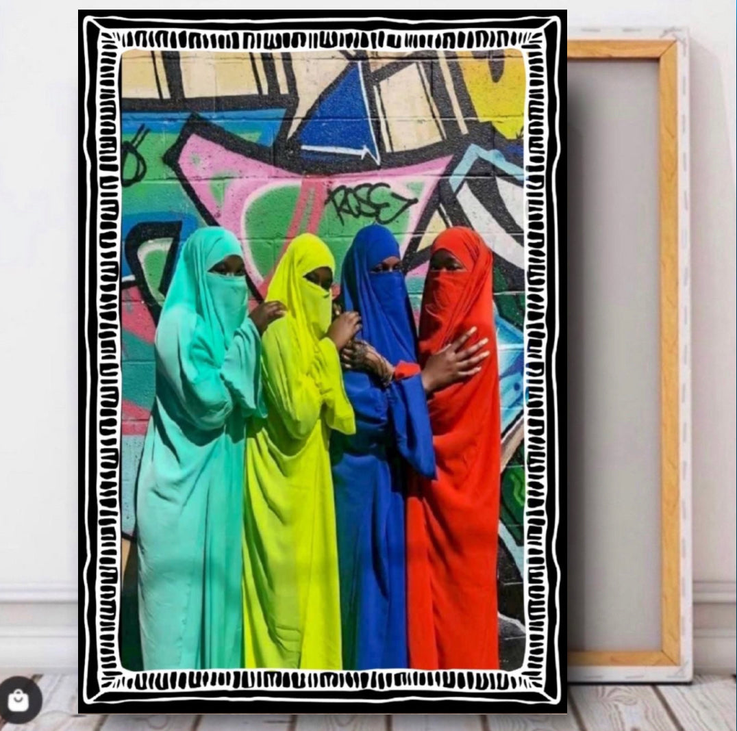 Ethnic women canvas print wall hanging (new) Designed and produced by ~Remi Okuleye