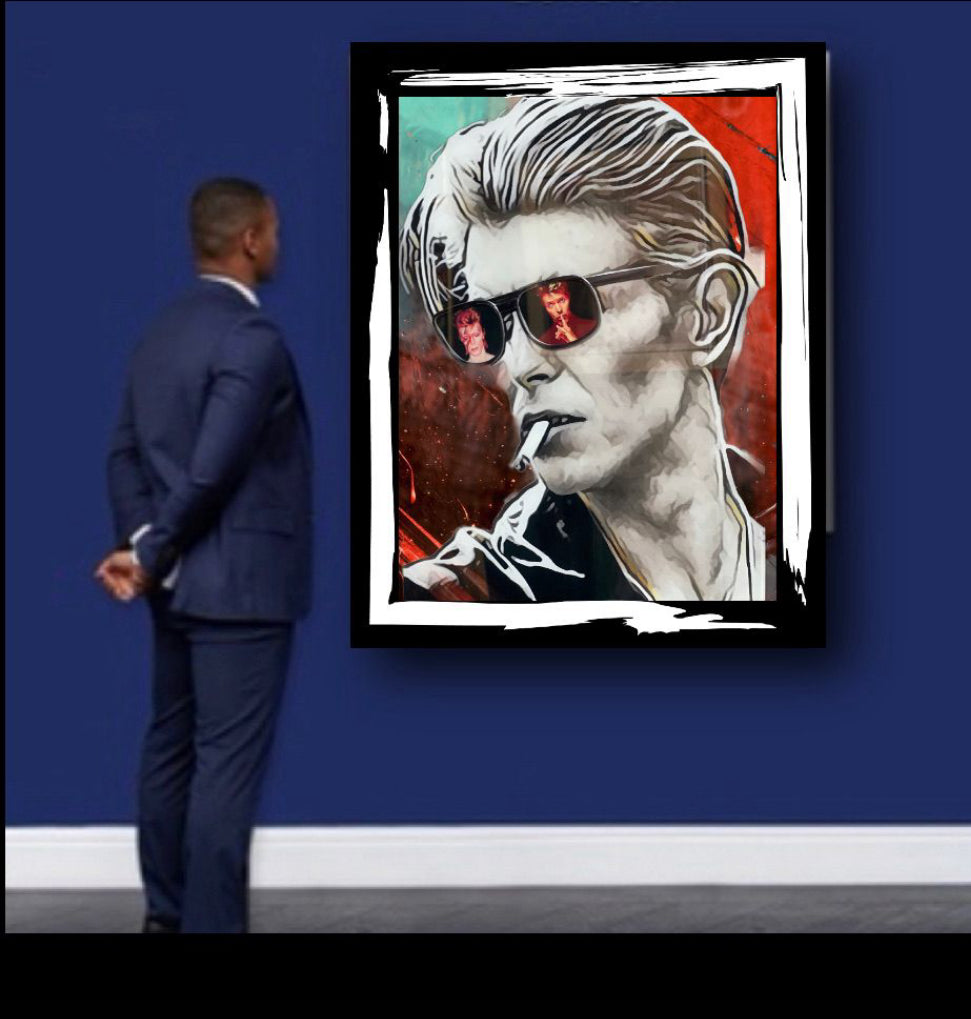 David Bowie canvas print wall hanging Size 50x80cm Ready to Display ~Remi