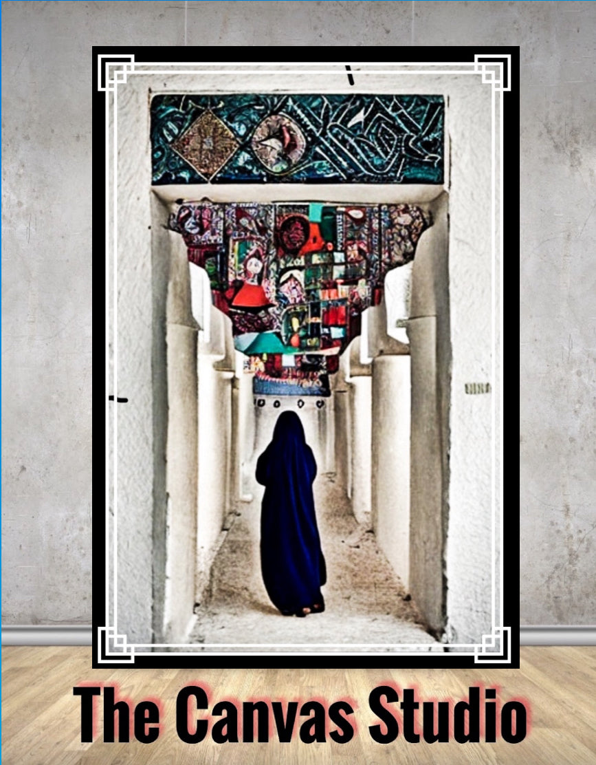 Limited edition ethnic(Palestinian)canvas print wall hanging comes ready to display Size 50x80 cm : by Remi Okuleye