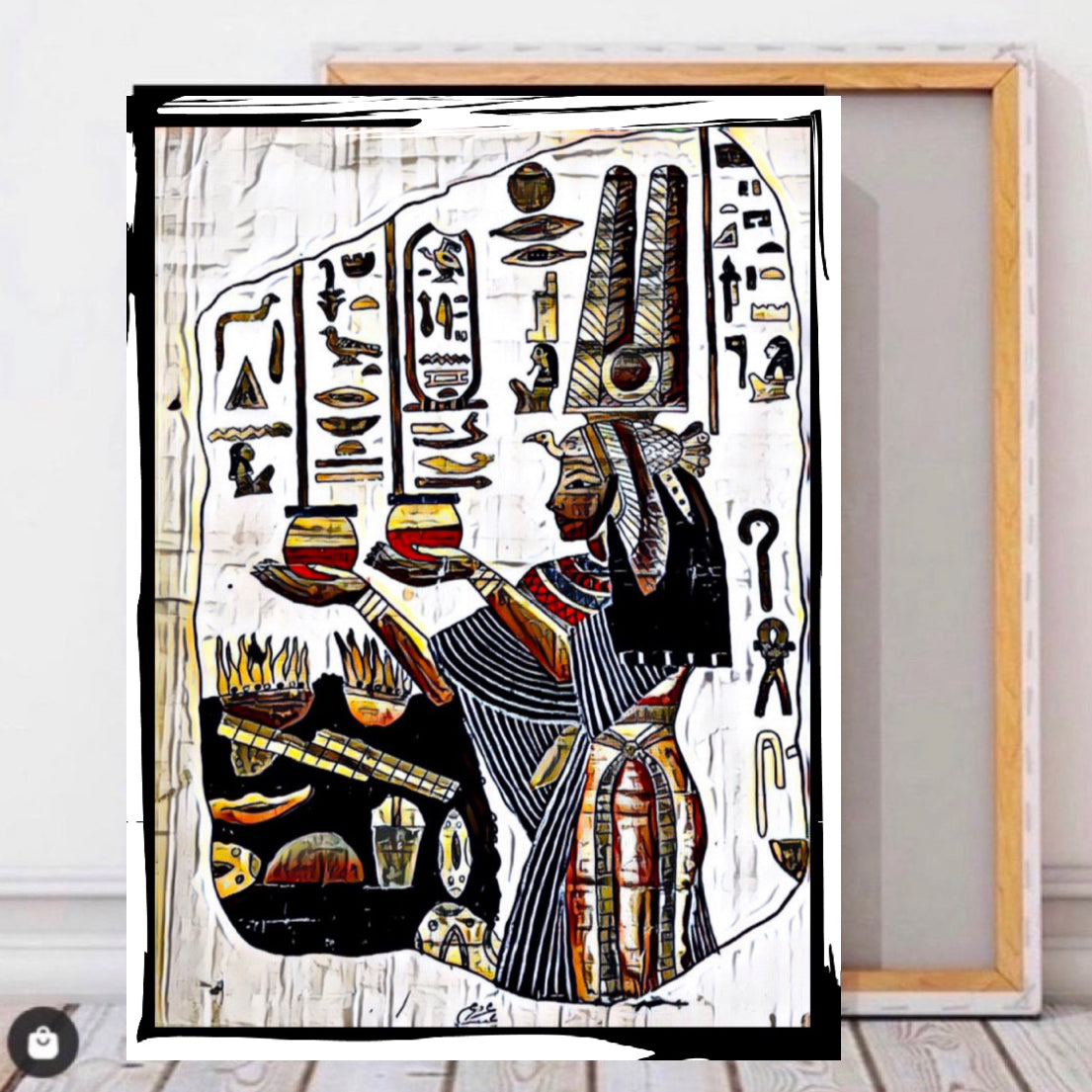 Ancient Egyptian canvas print wall hanging ready to display : 50x60cm~By Remi Okuleye