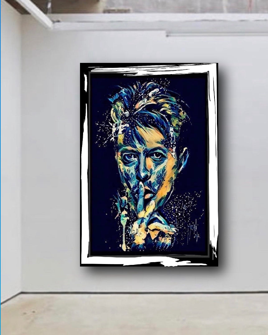 David Bowie canvas print wall hanging ready to display Size 50x80cm