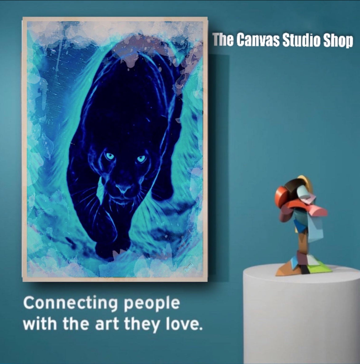 An Amazing A BLACK PANTHER canvas print wall hanging ready to display : Size 50x80 cm ~By Remi Okuleye