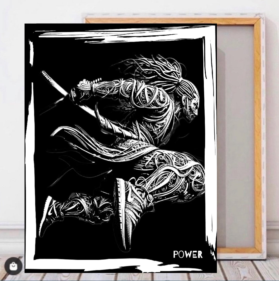 Our latest canvas print wall hanging (Warrior Spirit) produced by hand ready to display:Size 50x60cm