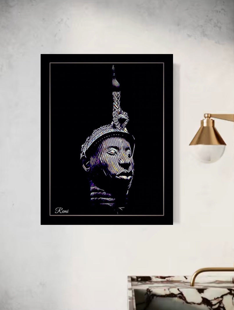 Ancient yoruba deity oduduwa Canvas canvas print wall hanging Size 50x60cm