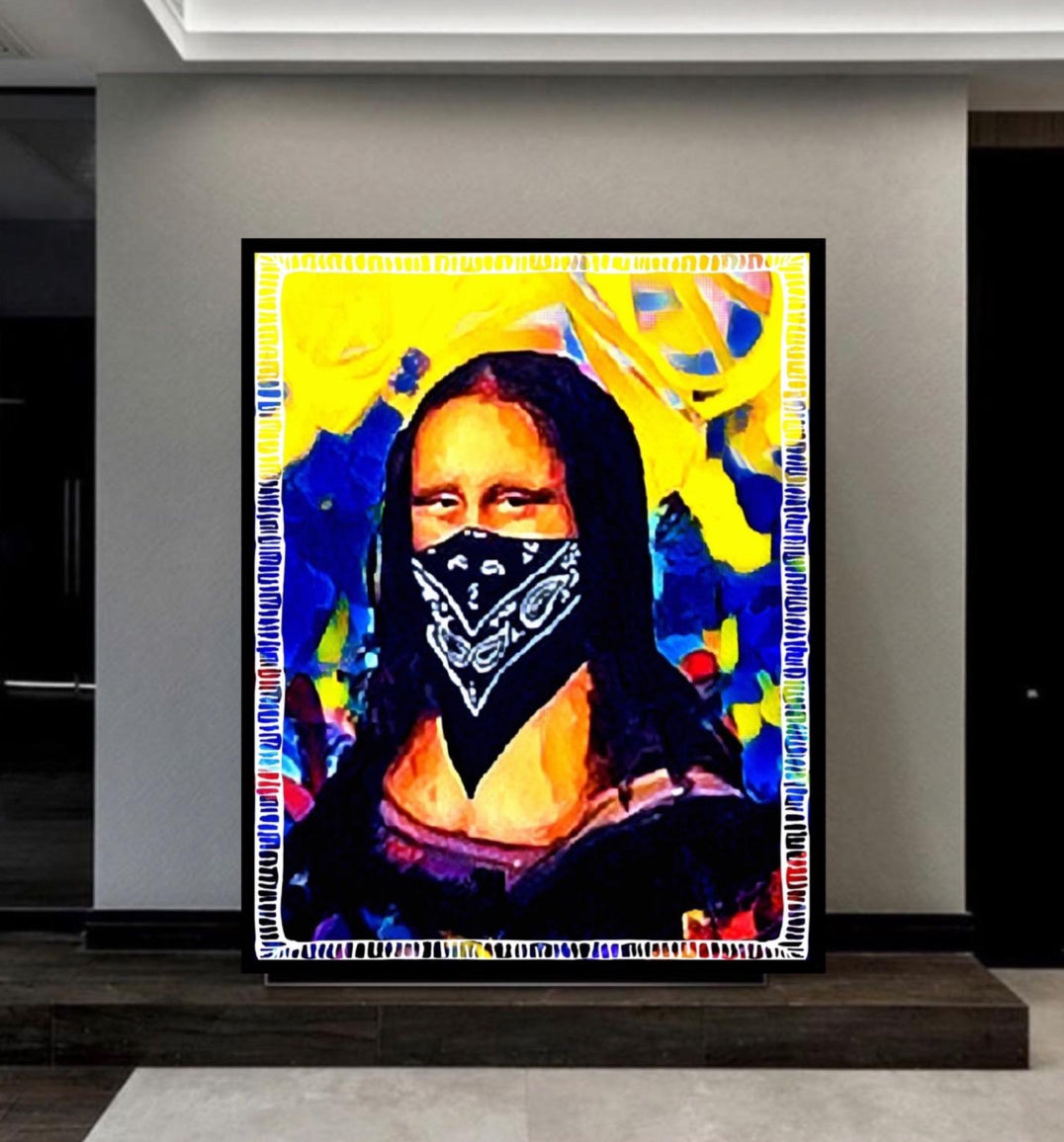 The Mona Lisa 2019  canvas print wall hanging comes ready to hang Size 50x60cm