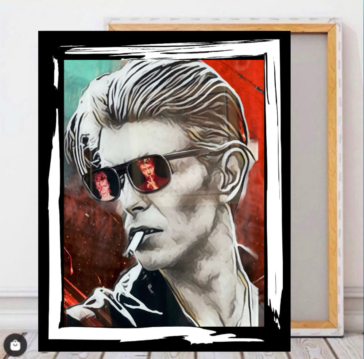 David Bowie canvas print wall hanging Size 50x80cm Ready to Display ~Remi