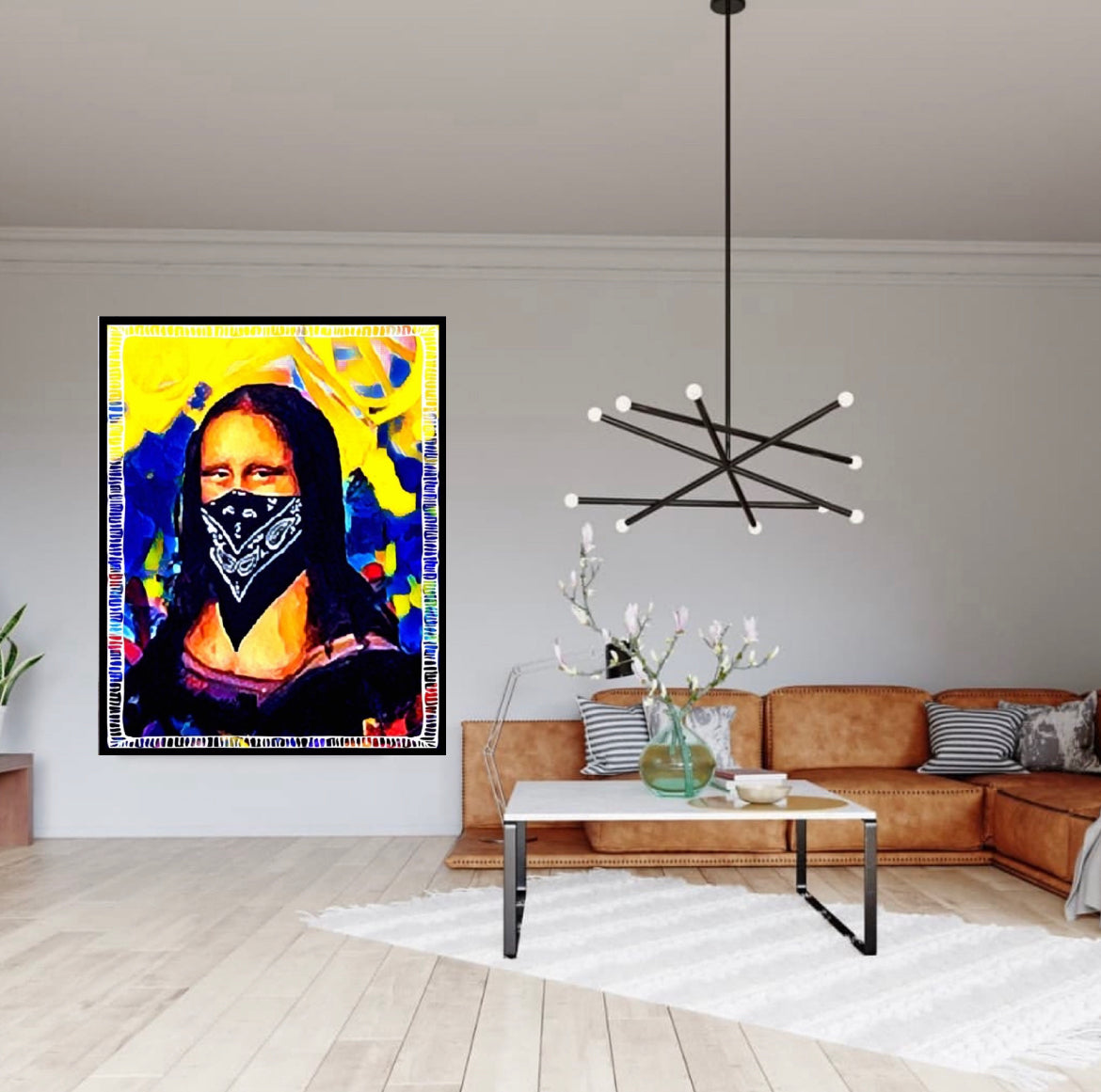 The Mona Lisa 2019  canvas print wall hanging comes ready to hang Size 50x60cm