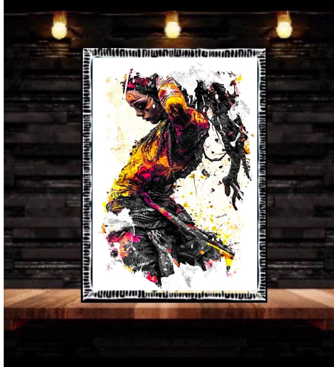 African Art Poster canvas print wall hanging ready to display: Size 50x70 cm ~Remi Okuleye limited Edition