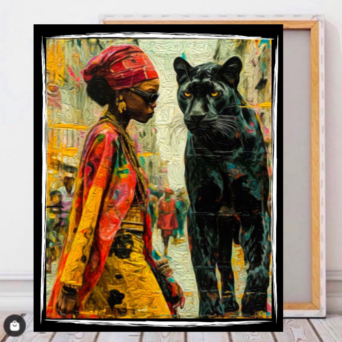 Morden Afro art canvas print wall hanging ready to display:Size 50x60 cm