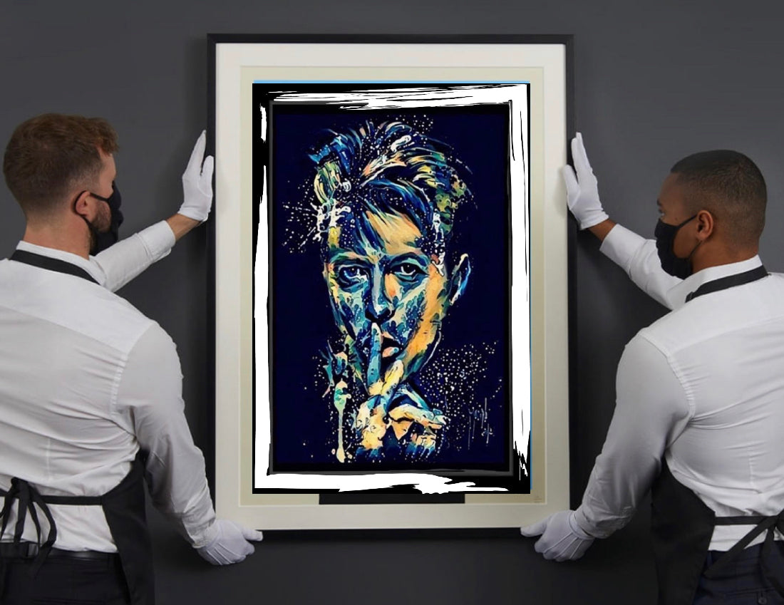 David Bowie canvas print wall hanging ready to display Size 50x80cm