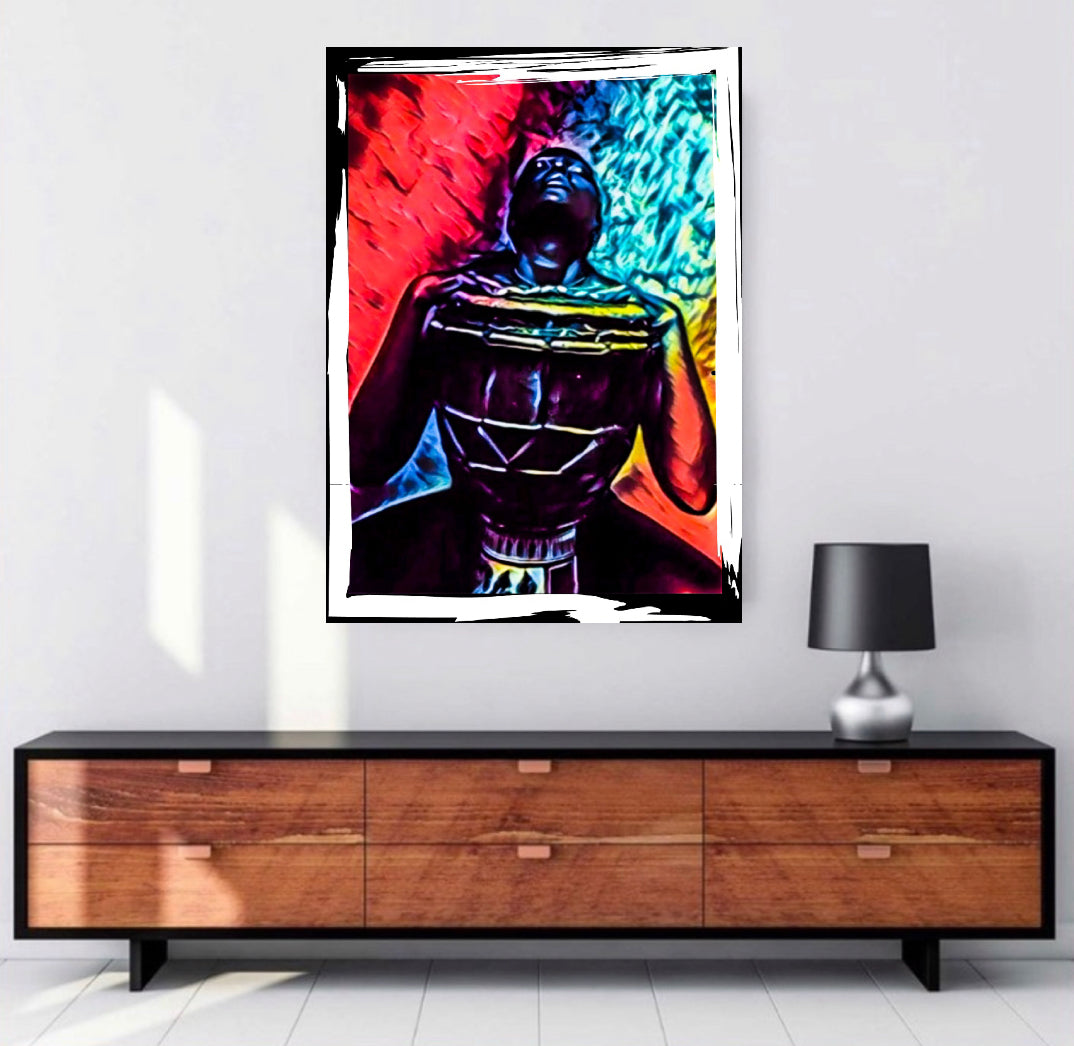 African art photo canvas print wall hanging ready to display Size 50x60 cm