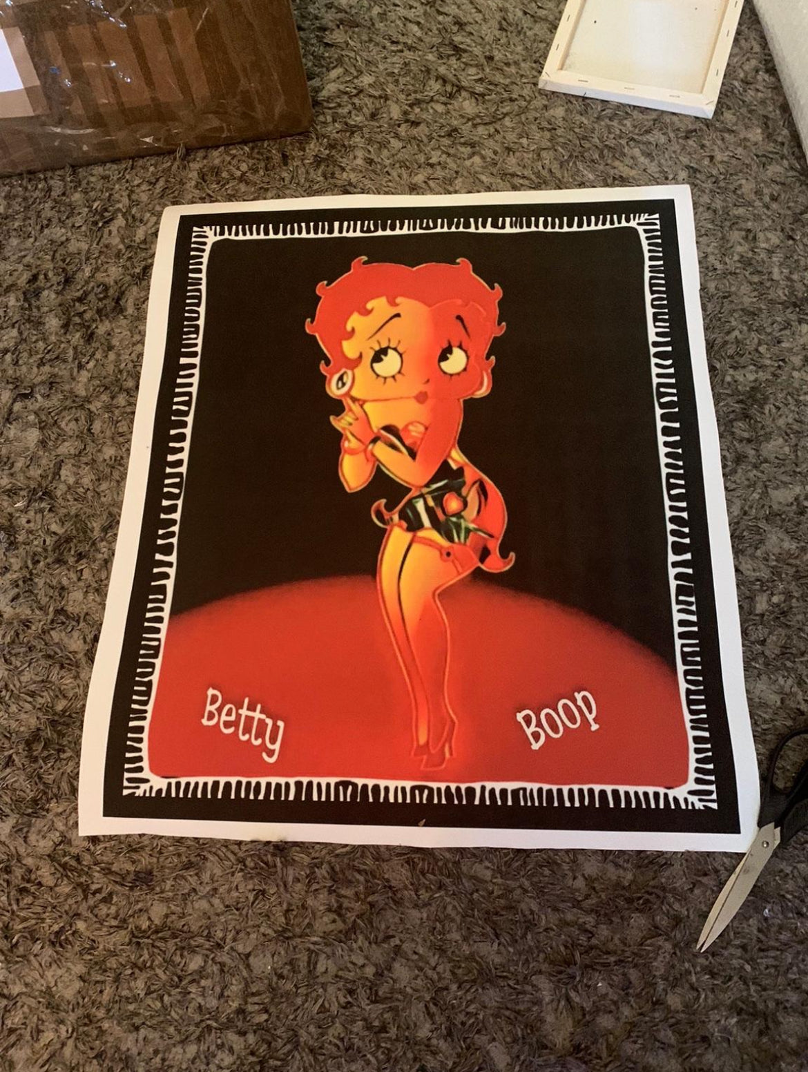 An amazing Betty Boop canvas wall hanging ready to display ~ By Remi Okuleye