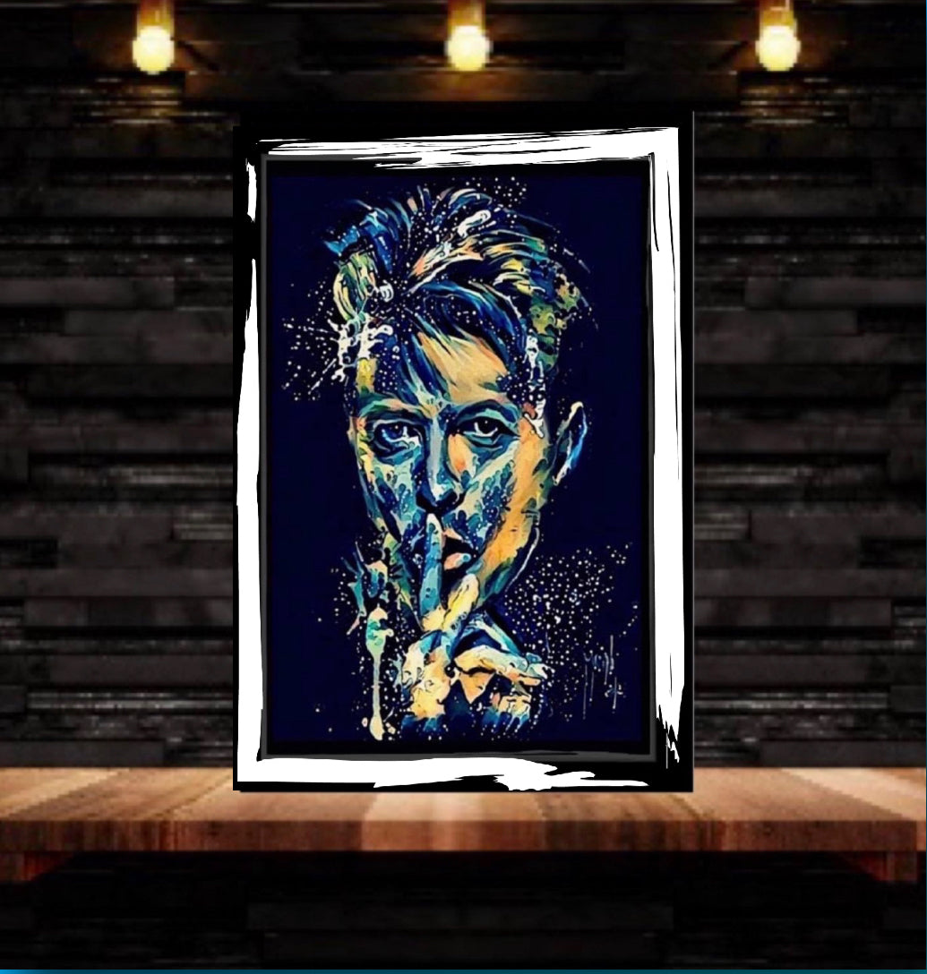 David Bowie canvas print wall hanging ready to display Size 50x80cm