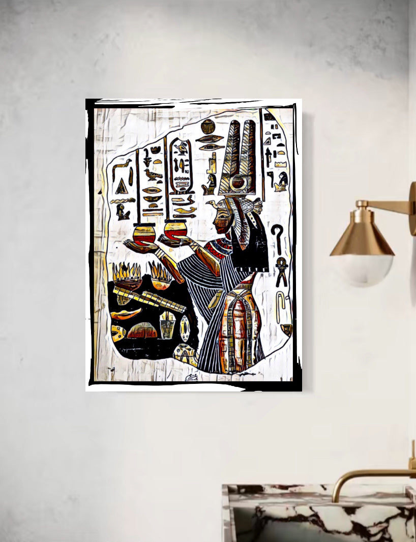 Ancient Egyptian canvas print wall hanging ready to display : 50x60cm~By Remi Okuleye