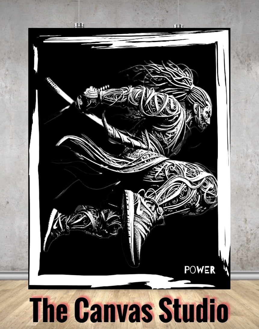 Our latest canvas print wall hanging (Warrior Spirit) produced by hand ready to display:Size 50x60cm