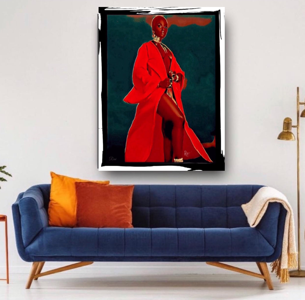 African Beauty Canvas Print Wall Hanging Ready To Display - Remi Okuleye