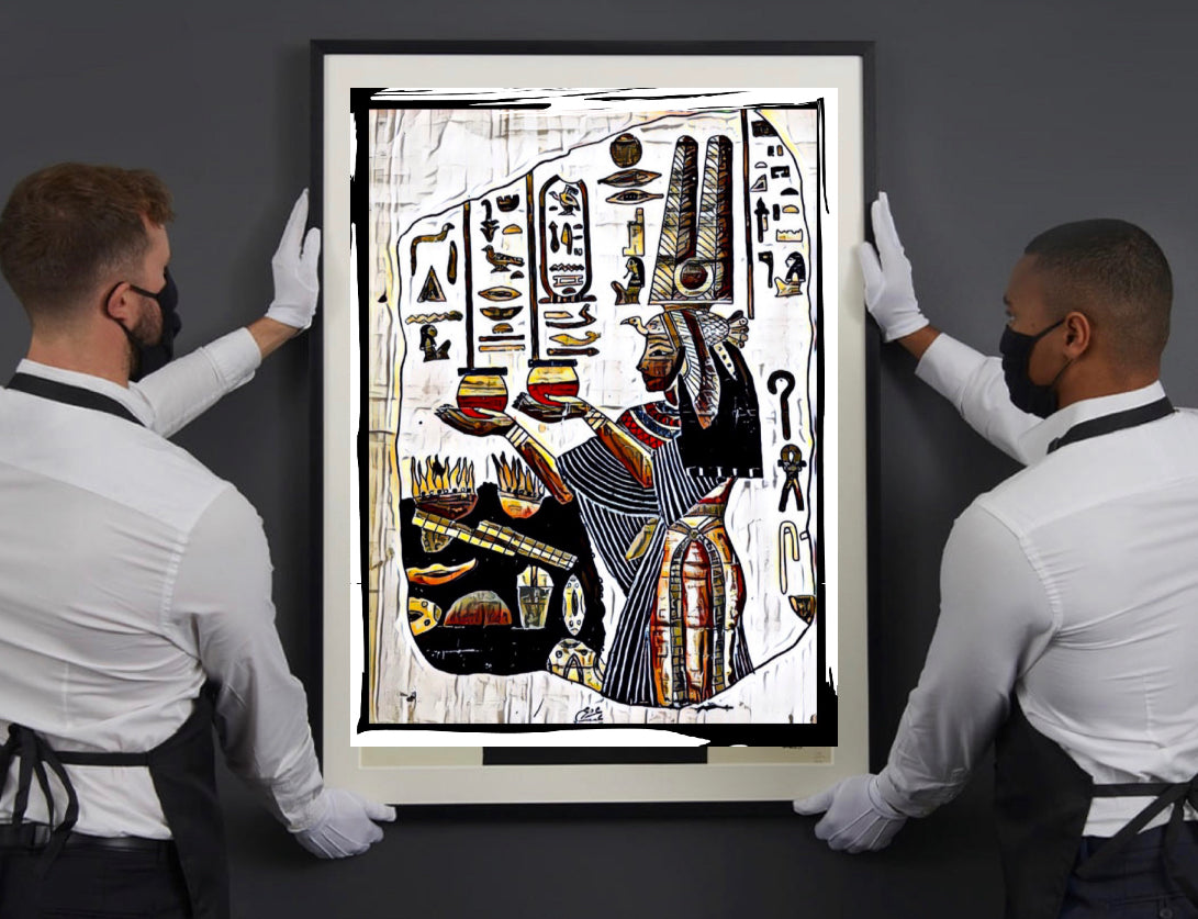 Ancient Egyptian canvas print wall hanging ready to display : 50x60cm~By Remi Okuleye