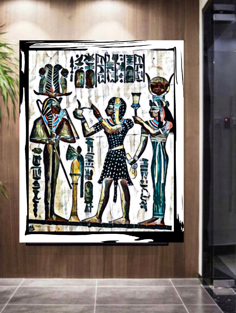 Ancient Egyptian canvas print wall hanging ready to display : 50x60cm~By Remi Okuleye