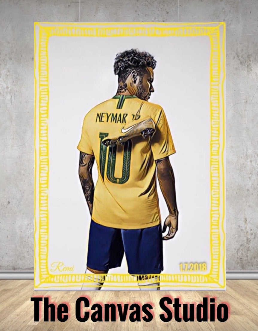 A Neymar Photo Canvas Print  Wall Hanging ready to display size 50x60cm : By Remi Okuleye