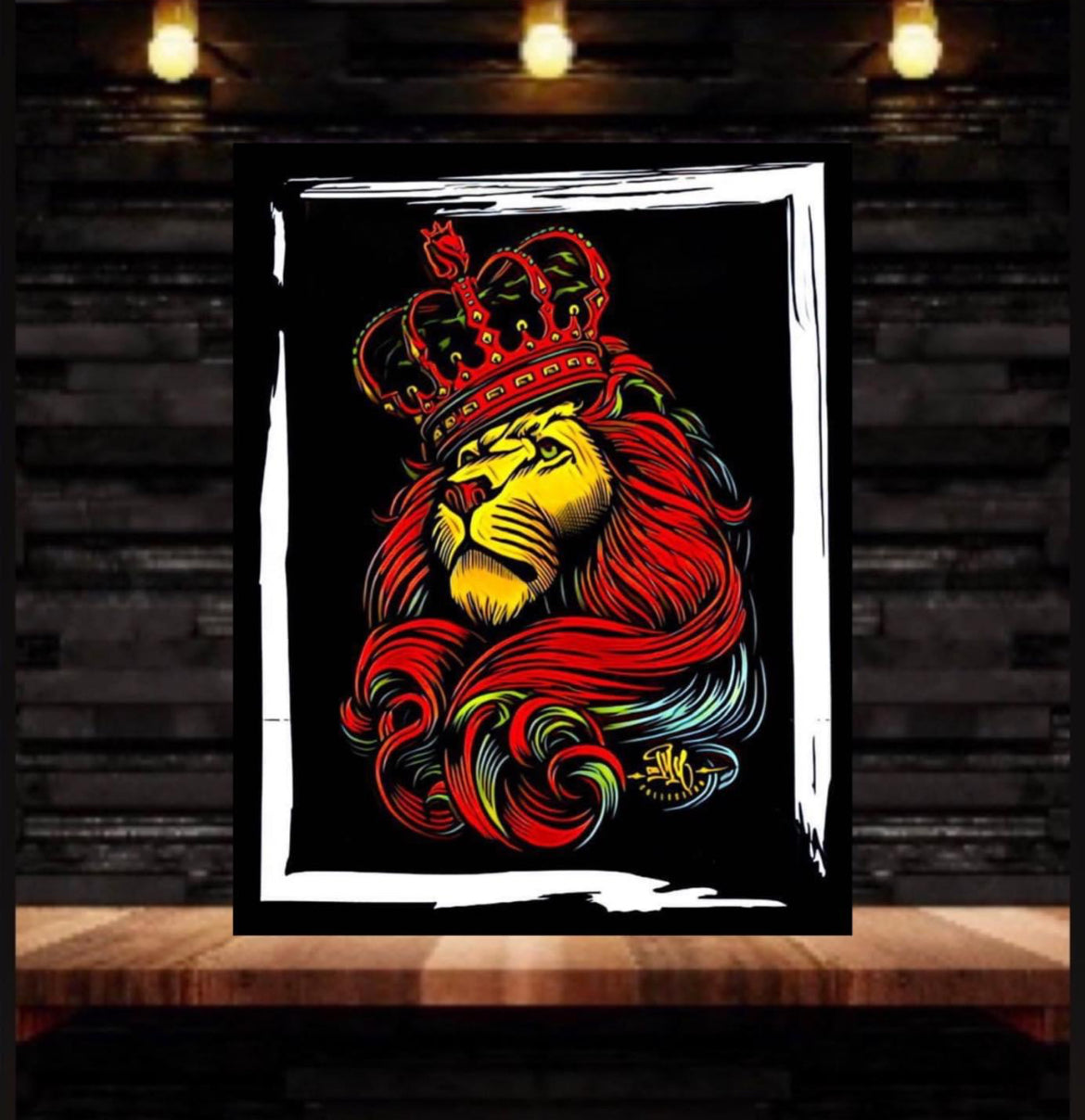 Lion of Judah Canvas print wall hanging ready to display:Size 50x60 cm.~By Remi Okuleye