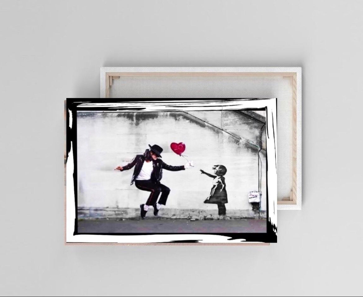 Banksy canvas print wall hanging ready to display Size 50x60cm