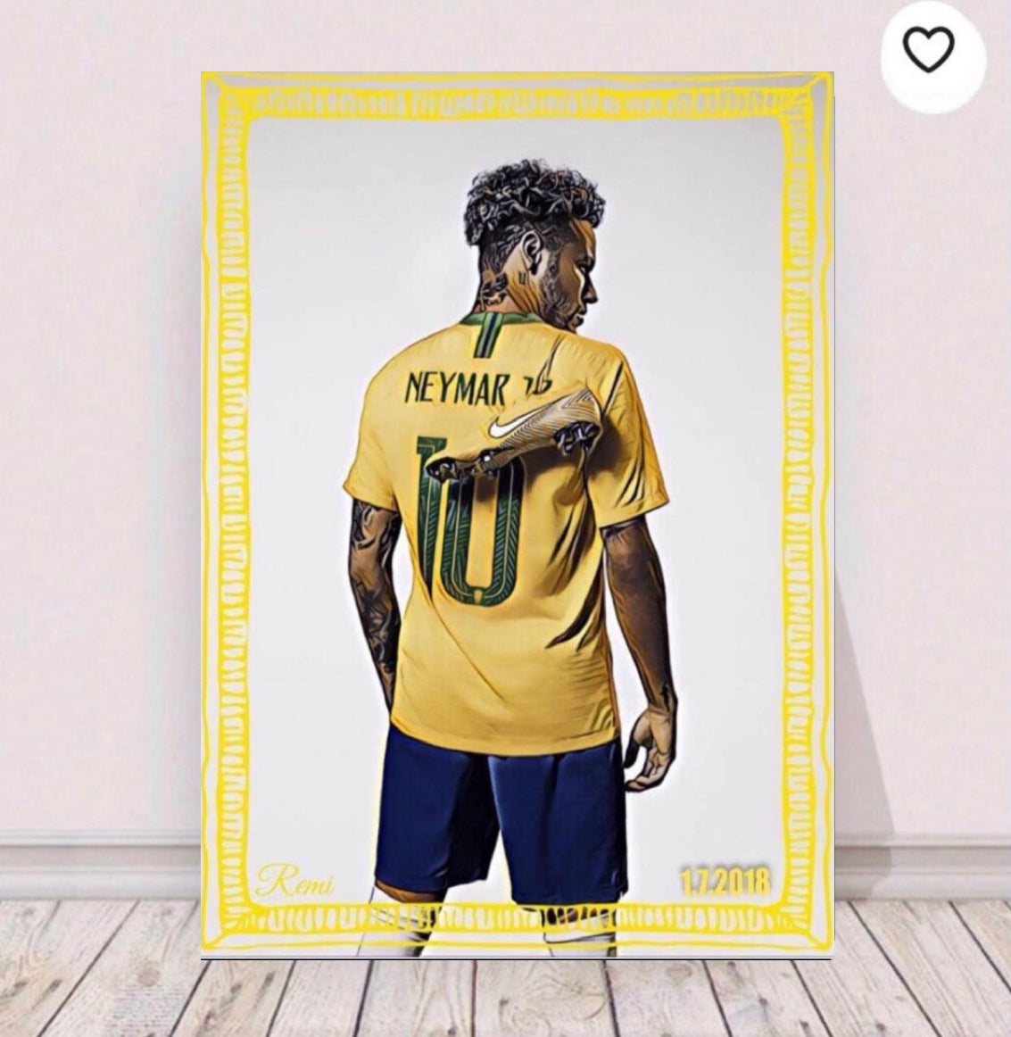 A Neymar Photo Canvas Print  Wall Hanging ready to display size 50x60cm : By Remi Okuleye