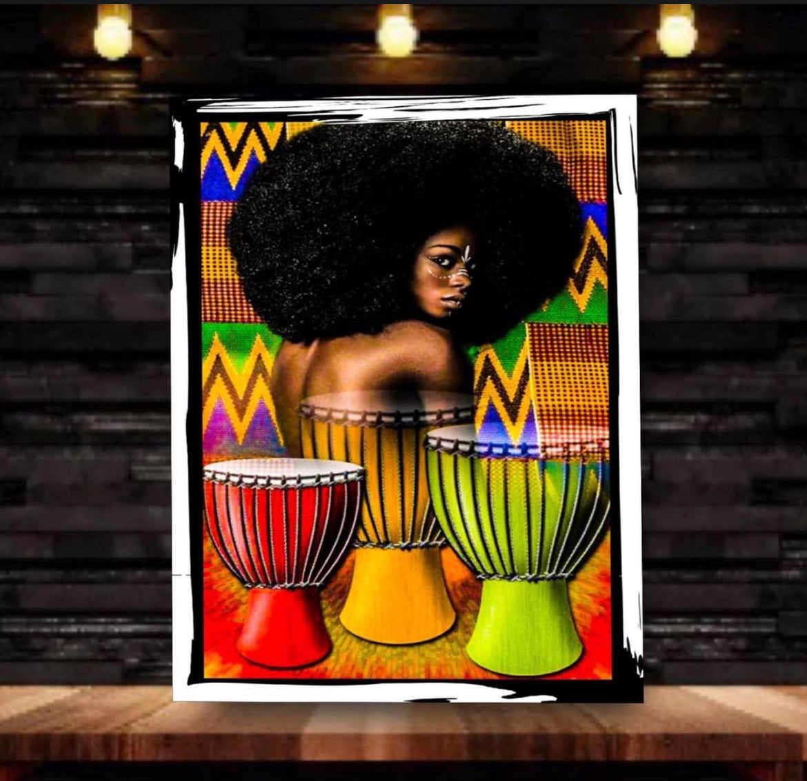 African art canvas print wall hanging ready to display: Size 50x80 cm ~By Remi Okuleye