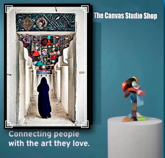 Limited edition ethnic(Palestinian)canvas print wall hanging comes ready to display Size 50x80 cm : by Remi Okuleye