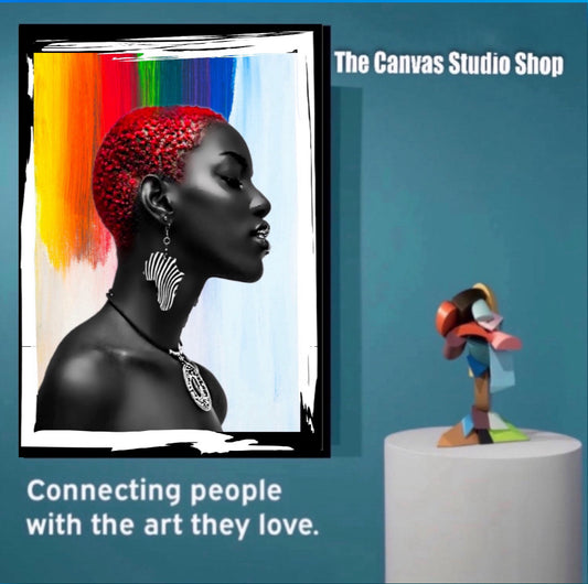 Afro art canvas print wall hanging ready to display Size 50x60 cm ~ By Remi Okuleye