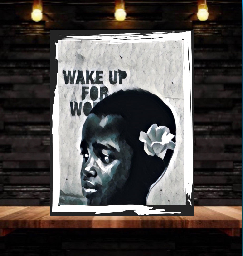 Limited Edition African child canvas print wall hanging ready to display; Size 50x60 cm