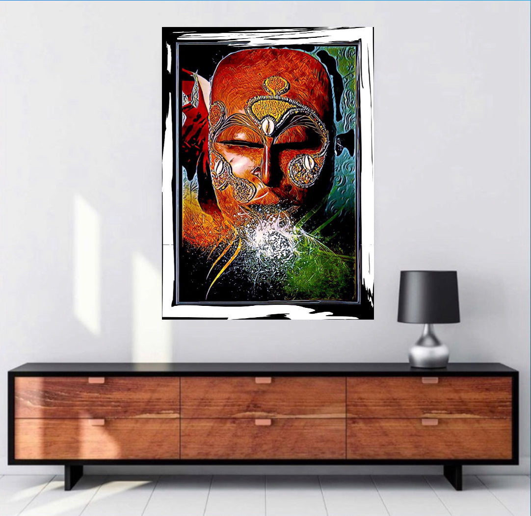 An original design African Art canvas print wall hanging size 50x60 ~By Remi Okuleye