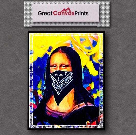 The Mona Lisa 2019  canvas print wall hanging comes ready to hang Size 50x60cm