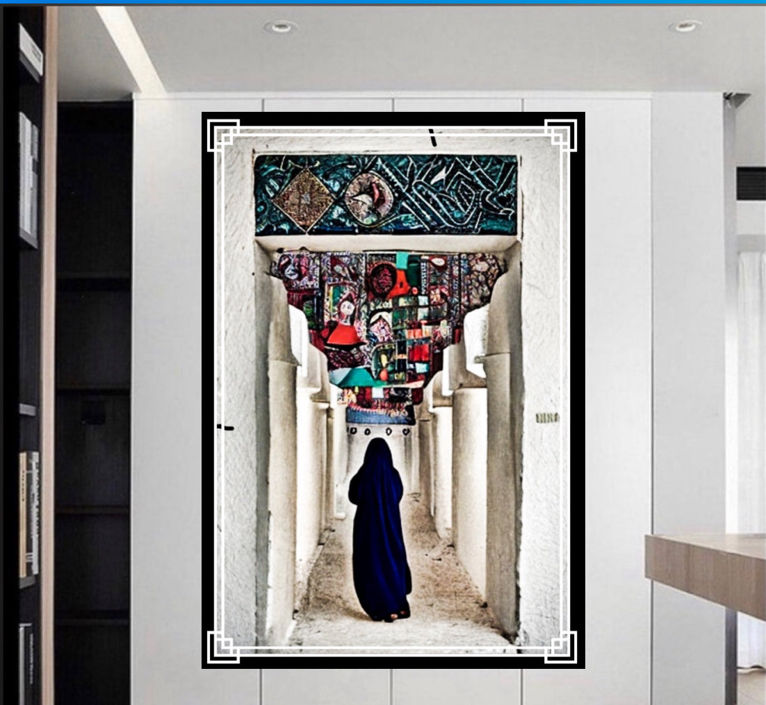 Limited edition ethnic(Palestinian)canvas print wall hanging comes ready to display Size 50x80 cm : by Remi Okuleye