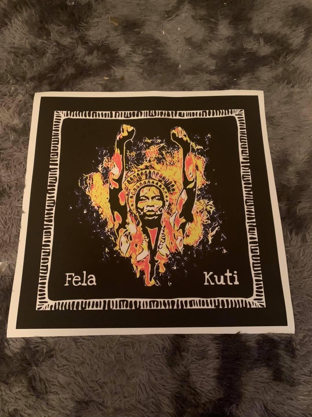 An Amazing Fela Kuti canvas print wall hanging limited edition ready to display: Size 60x60 cm