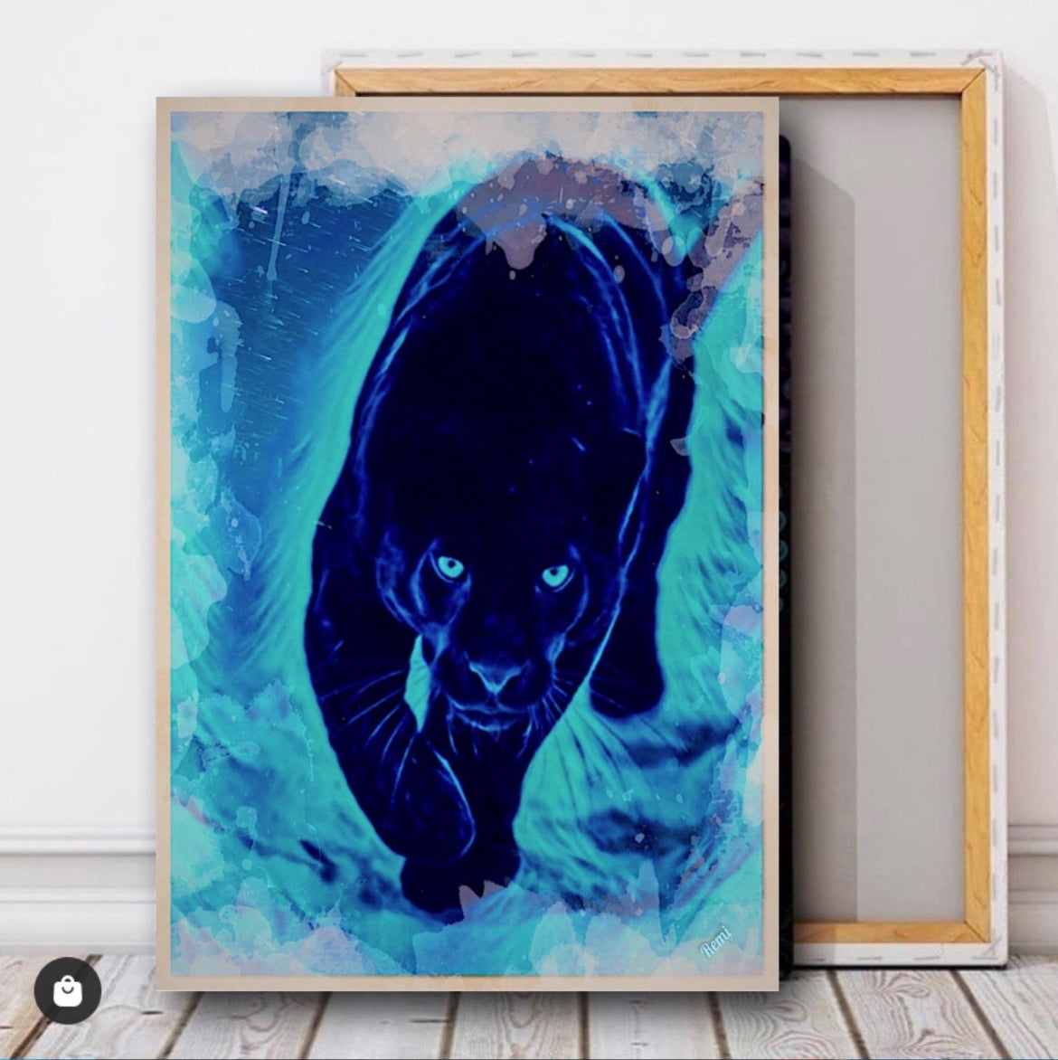 An Amazing A BLACK PANTHER canvas print wall hanging ready to display : Size 50x80 cm ~By Remi Okuleye