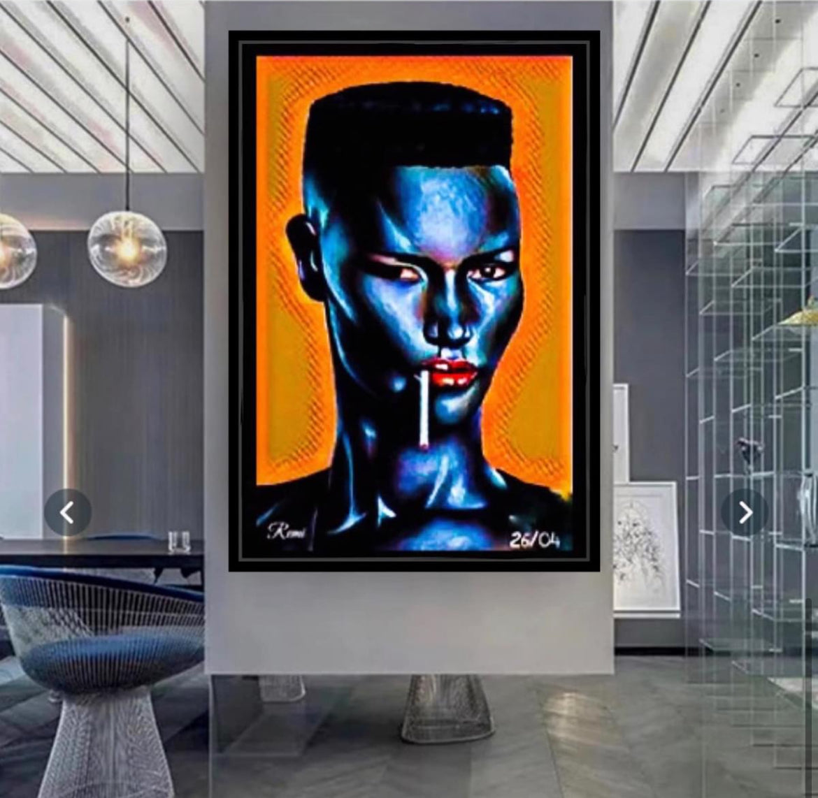 Grace Jones Canvas Print Wall Hanging ready to display limited edition Size 50x70 cm design by Remi Okuleye