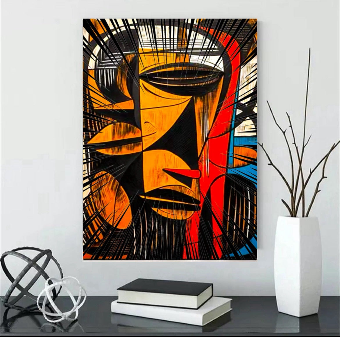 Modern African Abstract Canvas Art Print, 50x70 cm - Framed Wall Decor for Living Room & Bedroom comes ready to display