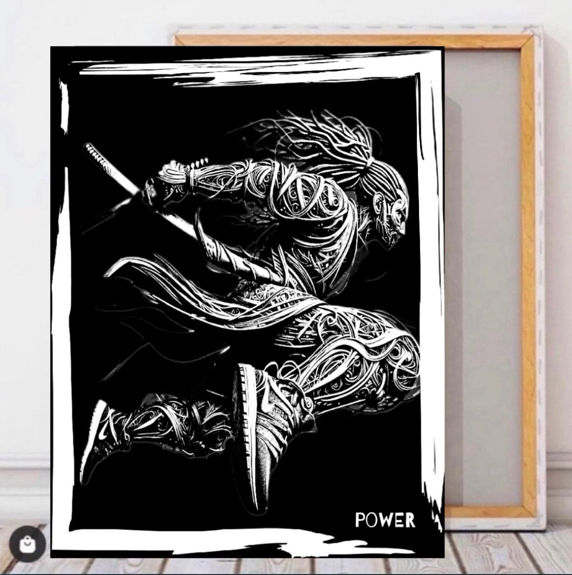 Our latest canvas print wall hanging (Warrior Spirit) produced by hand ready to display:Size 50x60cm